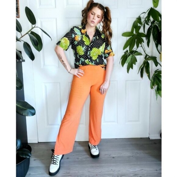 𝅺frank LYMAN VINTAGE NEON ORANGE PANT LEGGING - Picture 2 of 9